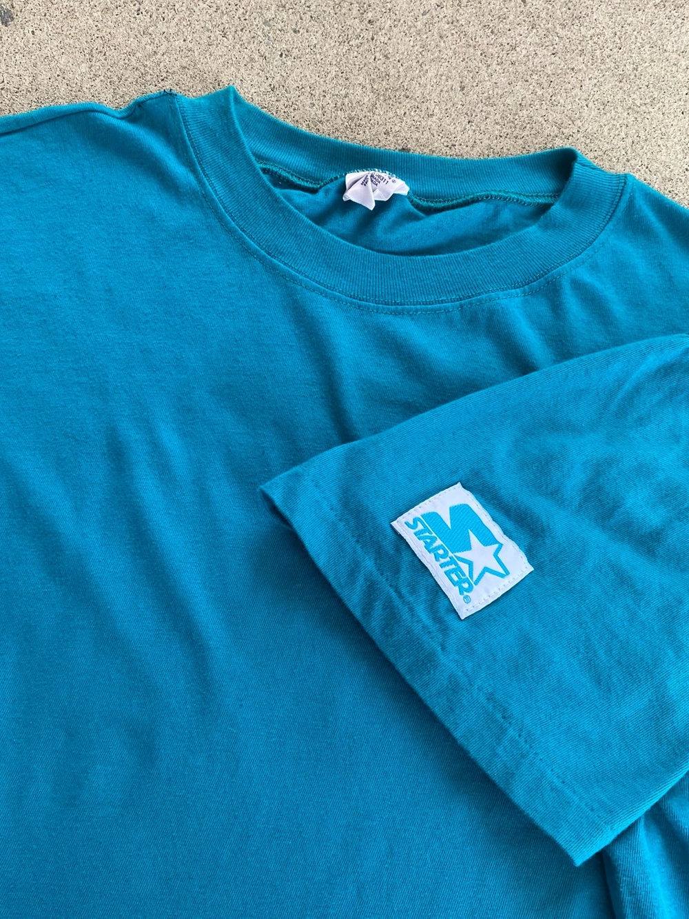 Vintage Starter Turquoise Blank Tee Shirt
